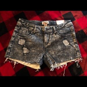 Black “Acid Wash” Shorts